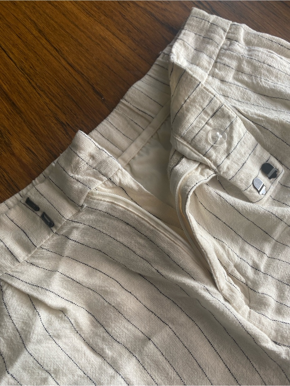 a new day white Pinstripe Relaxed Linen/Rayon Pants - Picture 3 of 7